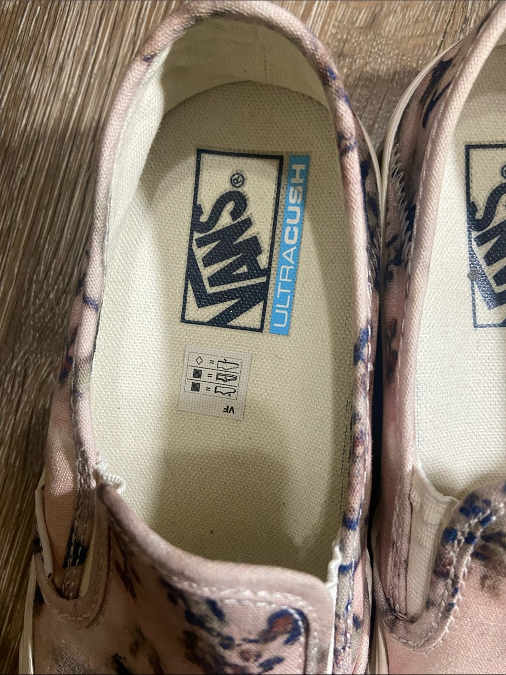 Vans Pink and Navy Tie-Dye Slip-On Sneakers - Picture 2 of 4